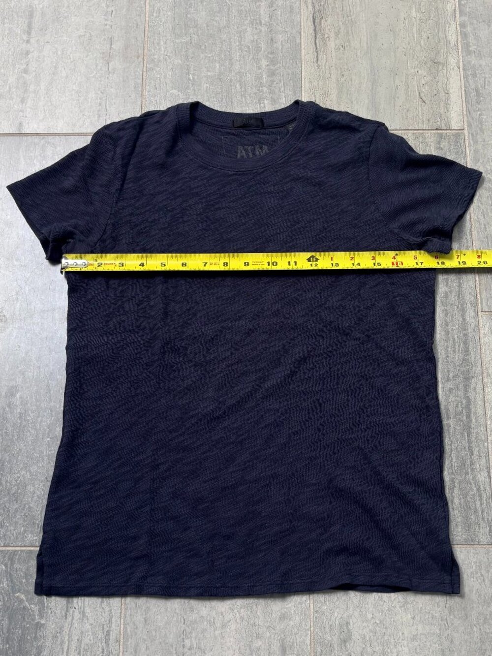 ATM Anthony Thomas Melillo Slub Cotton Crewneck Tee Blue Medium - Picture 8 of 9